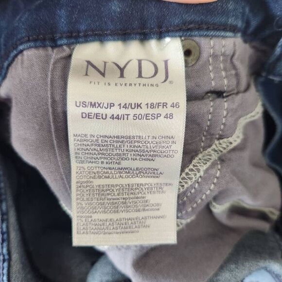 NYDJ Womens Blue Denim Lift X Tuck Marilyn Straight Jeans Medium Wash Size 14 - Picture 10 of 12